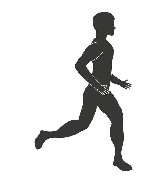 Persona corriendo icono atleta — Vector de stock