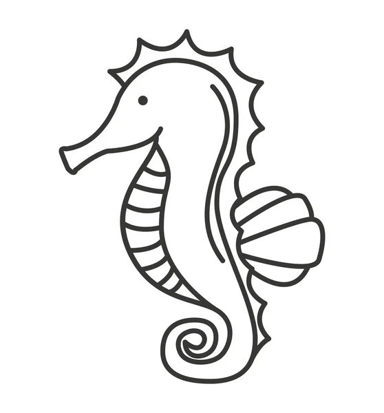 Seahorse moře roztomilý ikona — Stockový vektor