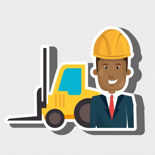 Hombre trabajo de herramientas de construcción — Vector de stock