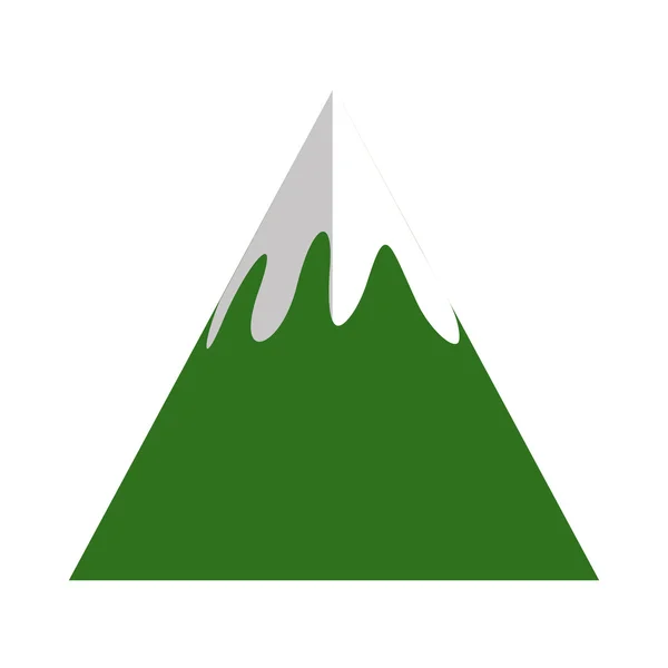 Montañas hielo icono verde — Vector de stock