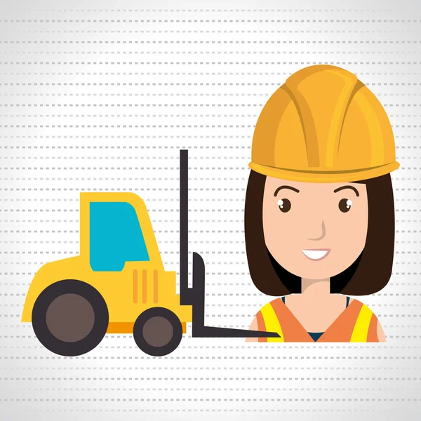 Trabajo de herramientas de construcción mujer — Vector de stock