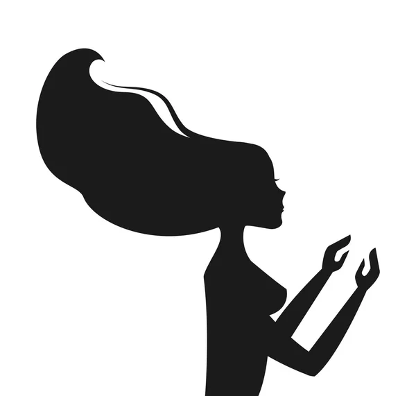 Mulher dançando ícone silhueta — Vetor de Stock