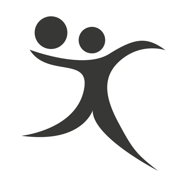 Menselijke figuur silhouet pictogram atleet sporter — Stockvector