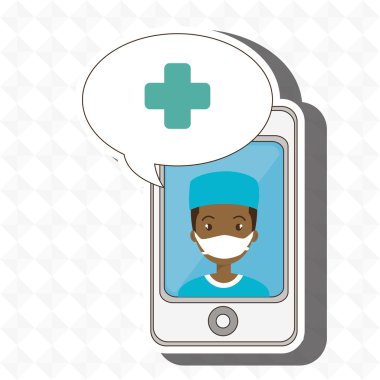 Hemşire crooss smartphone grafiği