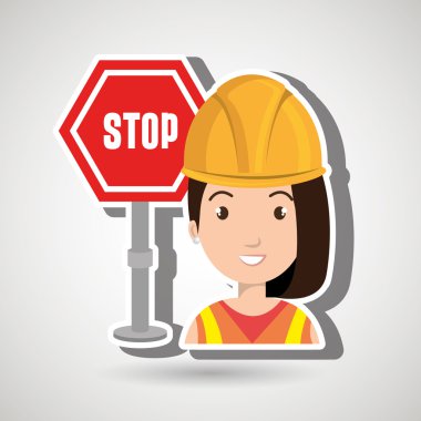 İnşaat aracı iş kadın