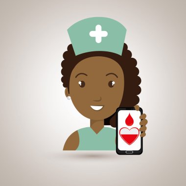 Hemşire crooss smartphone grafiği