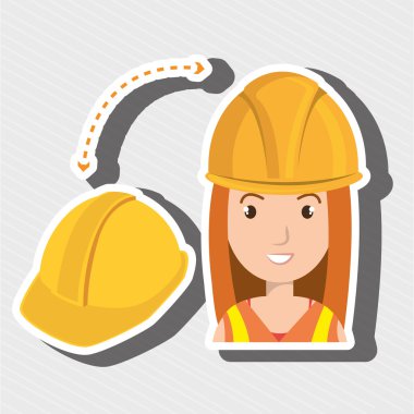 İnşaat aracı iş kadın