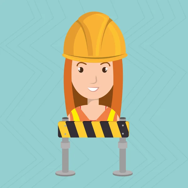 Femme outil de construction travail — Image vectorielle