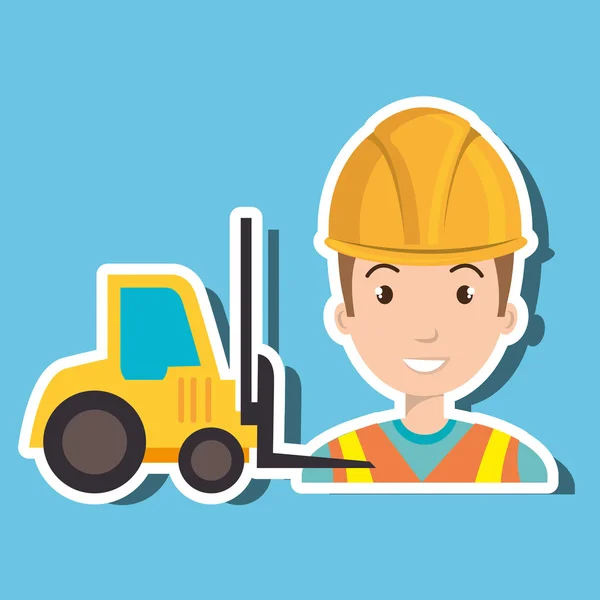 Hombre trabajo de herramientas de construcción — Vector de stock