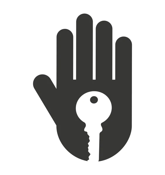 Hand human stop key silhouette — Stock Vector