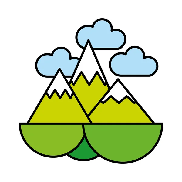 Montañas hielo icono verde — Vector de stock