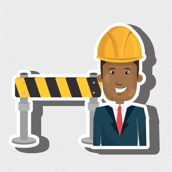 Man construction tool work — Stock Vector