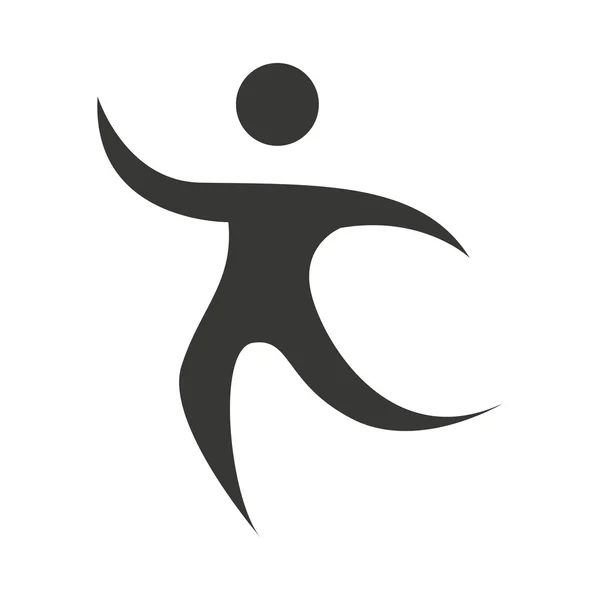 Figura umana silhouette sporter atleta icona — Vettoriale Stock