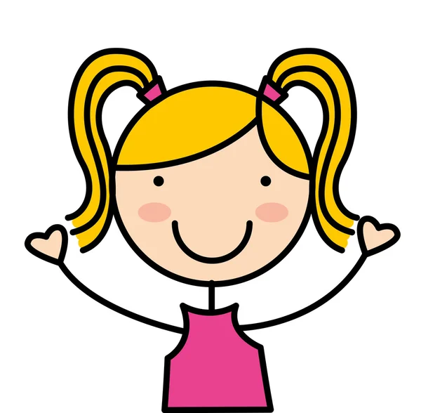 Kleine meisje glimlach pictogram — Stockvector