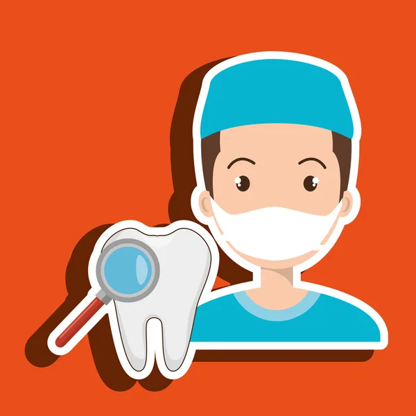 Szukaj ząb pielęgniarka medyczne — Wektor stockowy