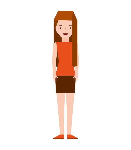 Mujer mujer joven icono — Vector de stock