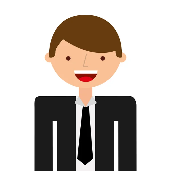 Hombre hombre de negocios icono de personaje de dibujos animados — Vector de stock