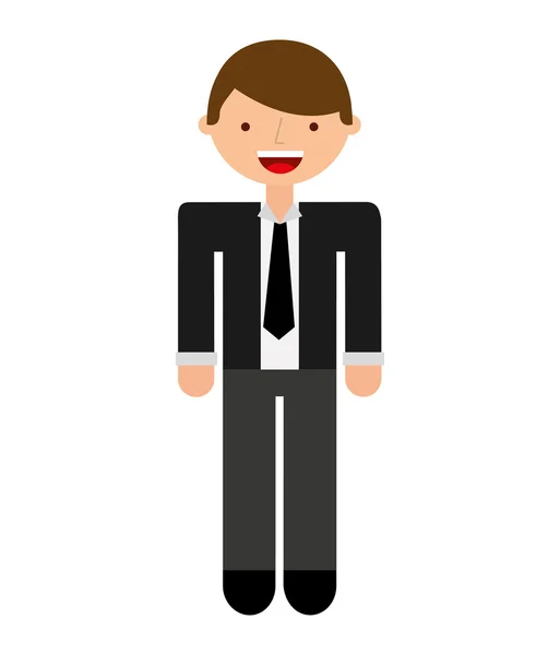 Man zakenman cartoon karakter pictogram — Stockvector