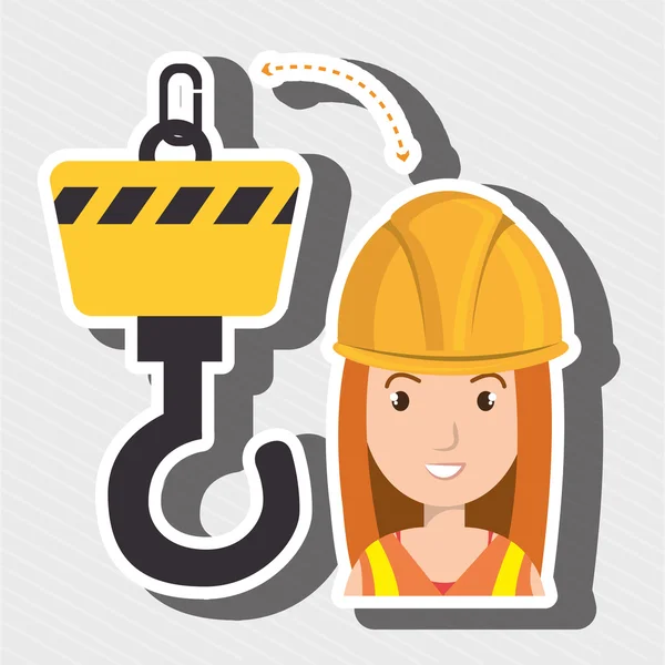 Trabajo de herramientas de construcción mujer — Vector de stock