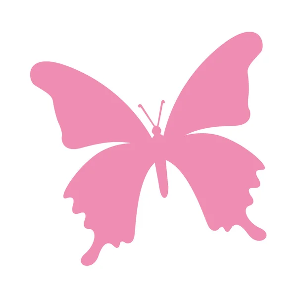 Икона розового силуэта бабочки — стоковый вектор