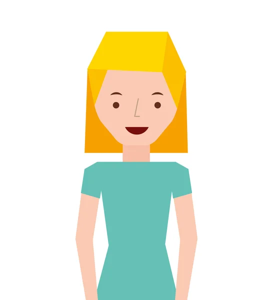 Mujer mujer joven icono — Vector de stock