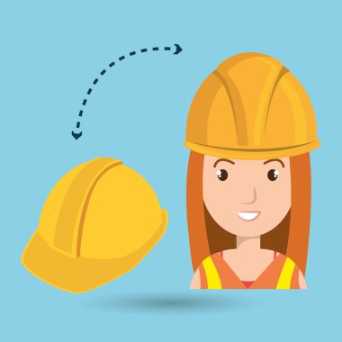 İnşaat aracı iş kadın