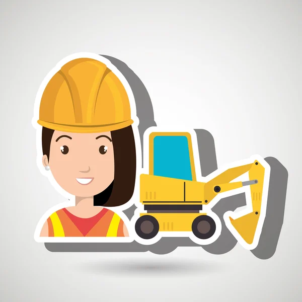 Γυναίκα κατασκευή εργαλείο εργασίας — Διανυσματικό Αρχείο
