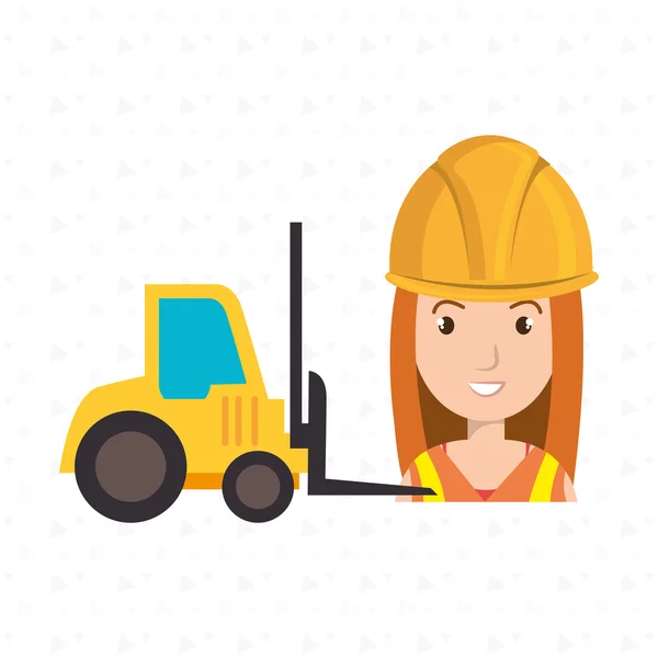 Trabajo de herramientas de construcción mujer — Vector de stock