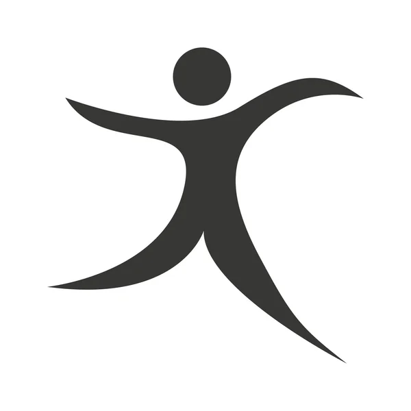 Menselijke figuur silhouet pictogram atleet sporter — Stockvector