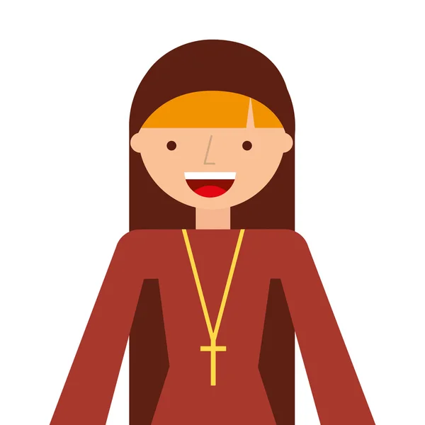 Rahibe kadın din simgesi — Stok Vektör