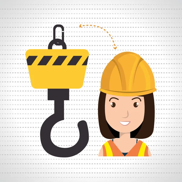 Woman construction tool work — Stock Vector
