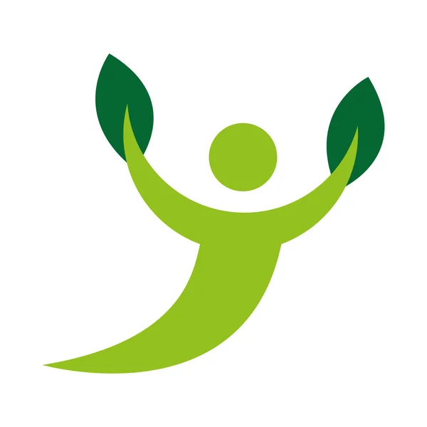 Figura humana silhueta ícone verde —  Vetores de Stock