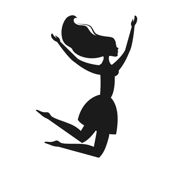 Femme danse silhouette icône — Image vectorielle