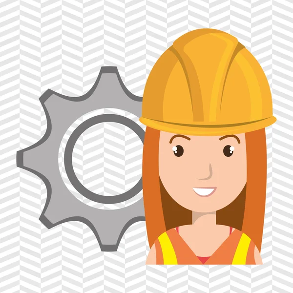 Žena stavební nástroje gears — Stockový vektor