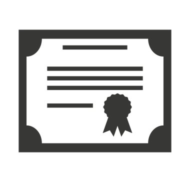 Diploma sertifika kağıt simgesi
