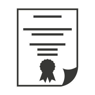 Diploma sertifika kağıt simgesi