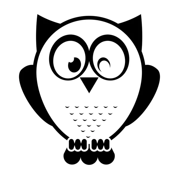 Owl bird cute icon — Stock Vector