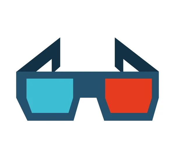 Film 3d film ikona s brýlemi — Stockový vektor