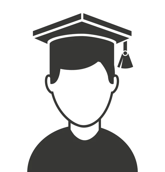 Homme diplômé icône graduée — Image vectorielle