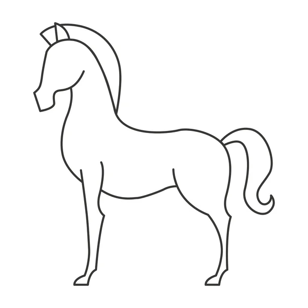 Caballo animal icono equino — Vector de stock