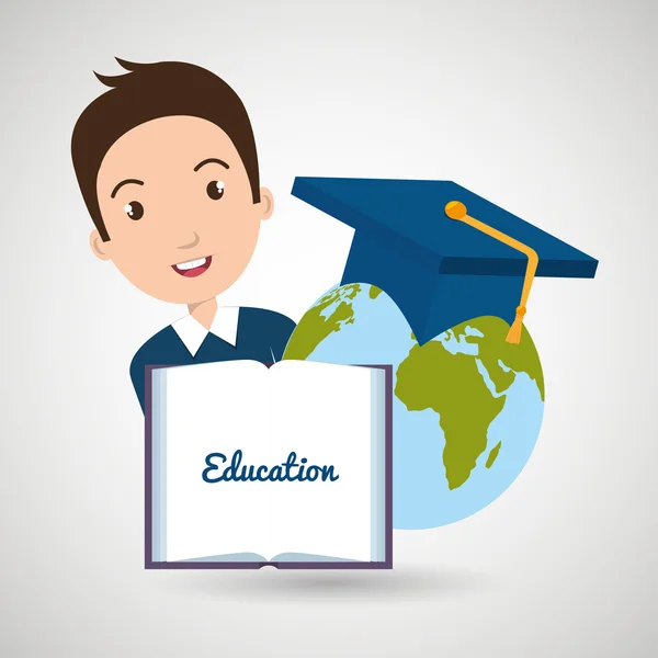 Diploma de graduación estudiante mundo — Vector de stock