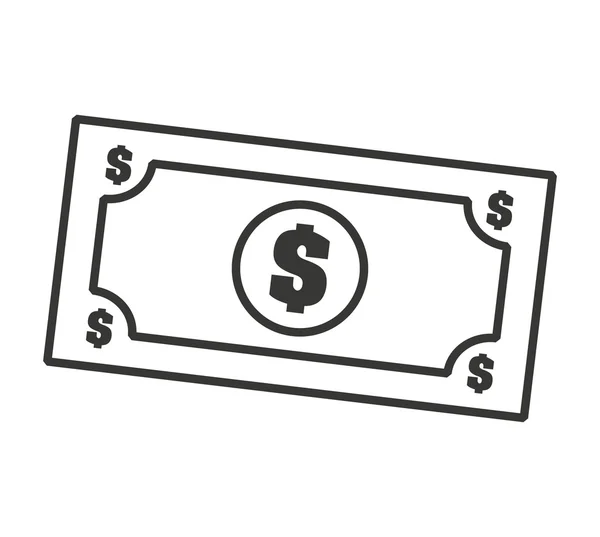 Dólar factura icono de dinero — Vector de stock