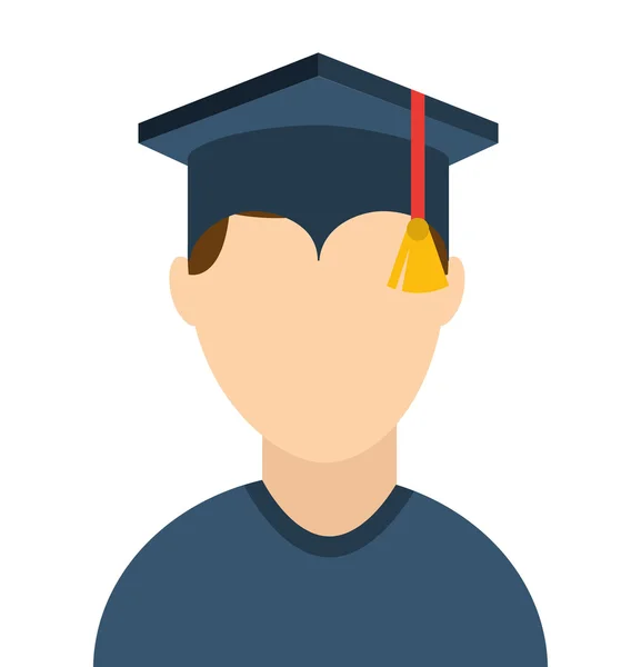 Man graduation graduated icon — Stock Vector