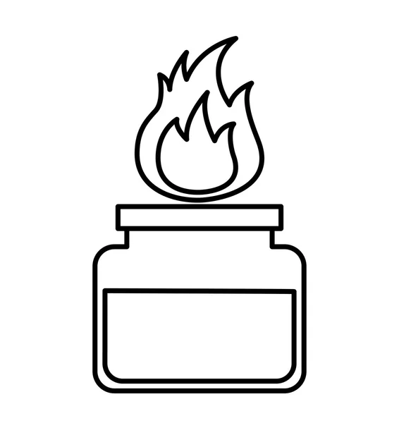 Ikona plamen hořáku laboratorní — Stockový vektor