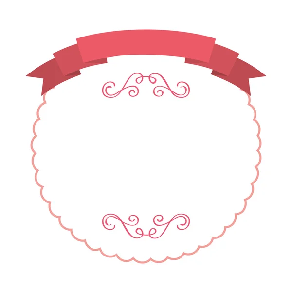 Icono de marco elegante rosa — Vector de stock