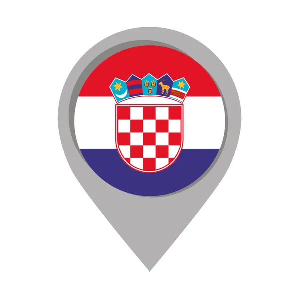 Croatia pin pointer mark flag language icon — Stock Vector