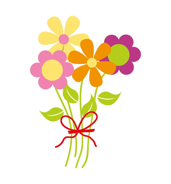 Bloem bloemen natuur pictogram — Stockvector