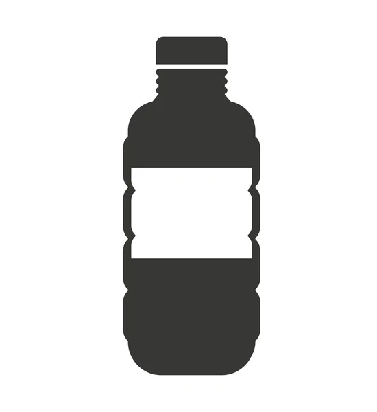 Fles water silhouet pictogram — Stockvector