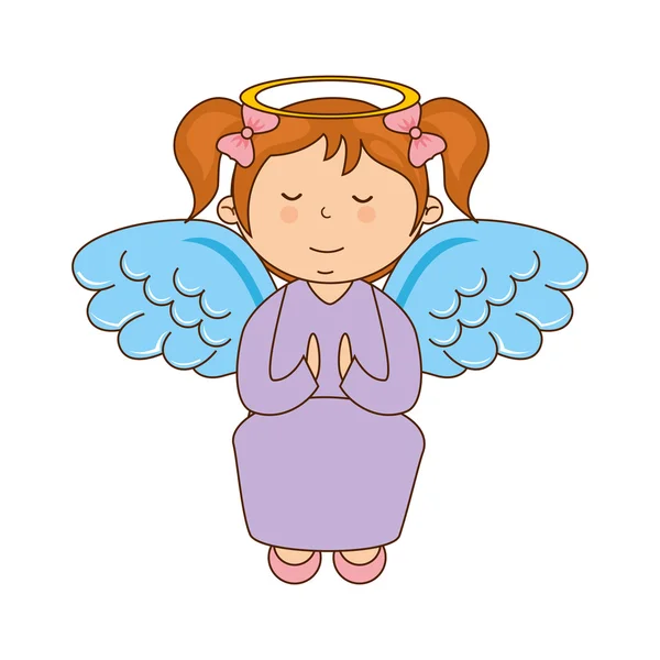 Engel Mädchen Charakter-Ikone — Stockvektor