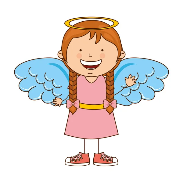 Angel girl character icon — Stock Vector